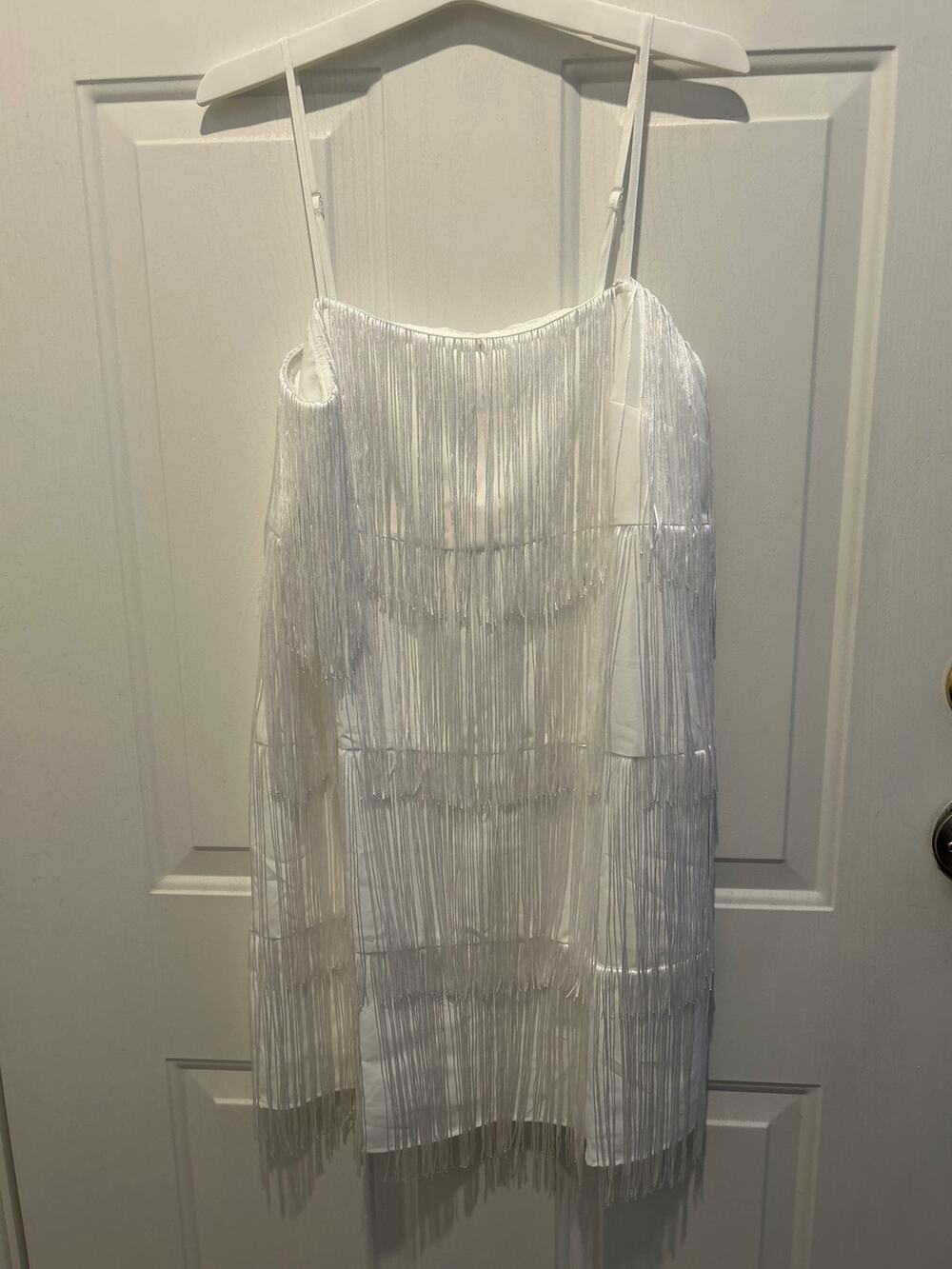 New Women’s A New Day Fringes Lined Dress Stretchy White size Xs